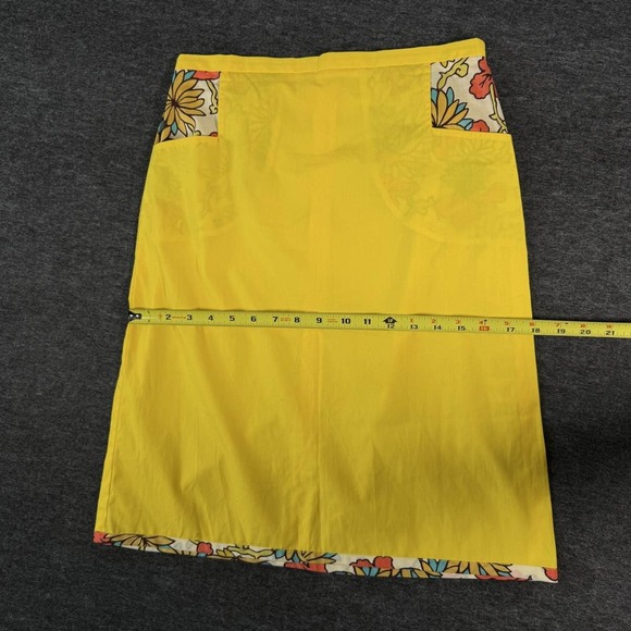 HADU Yellow Floral 70s style skirt size 4 - Picture 3 of 8